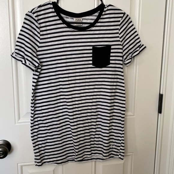 PINK Victoria's Secret Tops - PINK black and white stripe t-shirt
